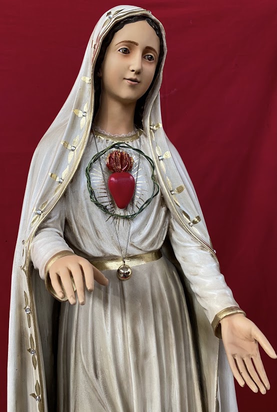 Nossa Senhora de Fátima - 110 cm - Imaculado Coração - Envelhecida