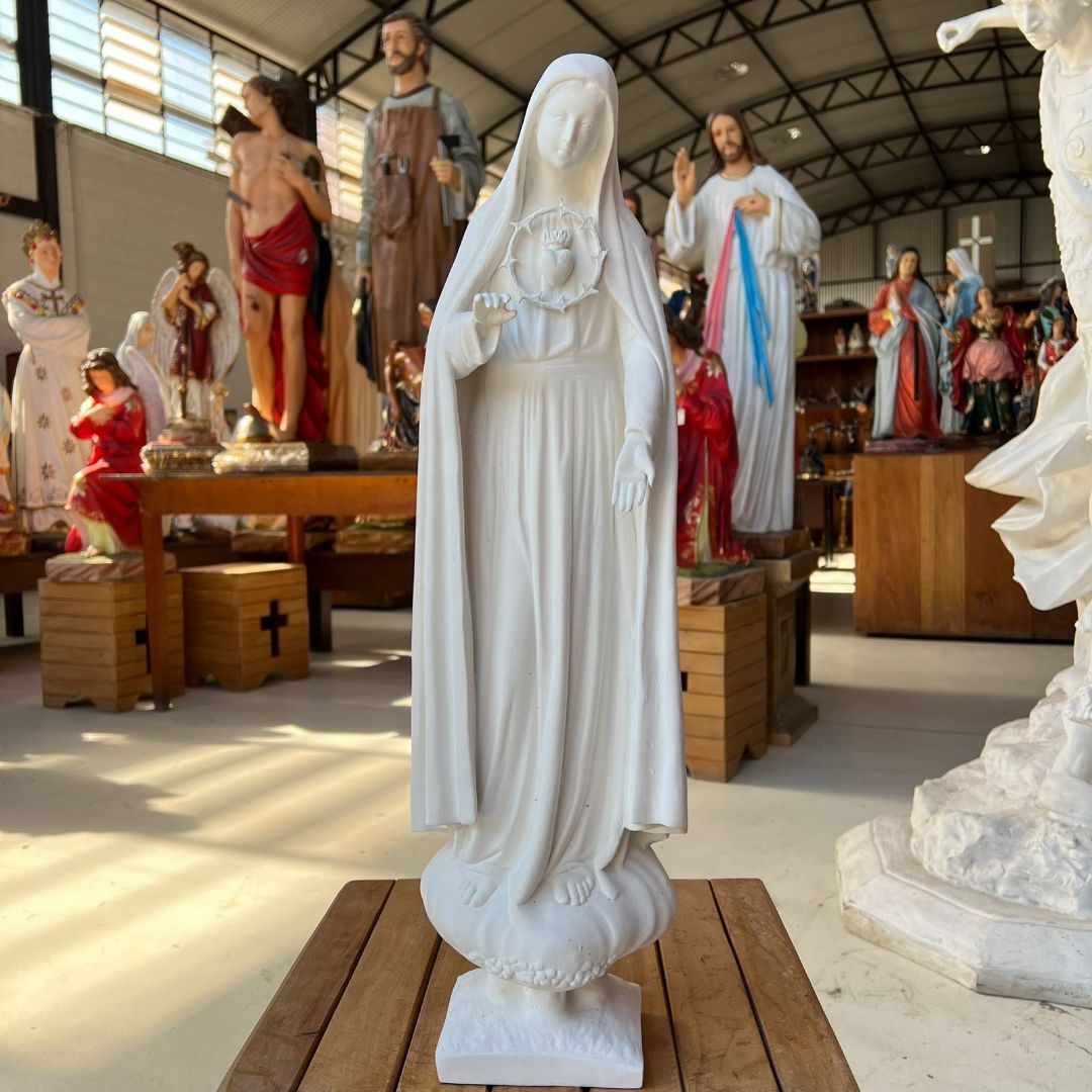 Nossa Senhora de Fátima, Pó de Mármore, 54cm