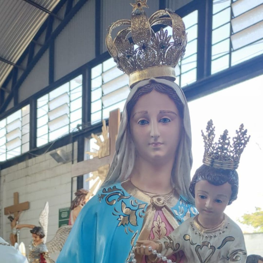 Nossa Senhora do Rosário, Resina, Bordada Policromia, 130cm