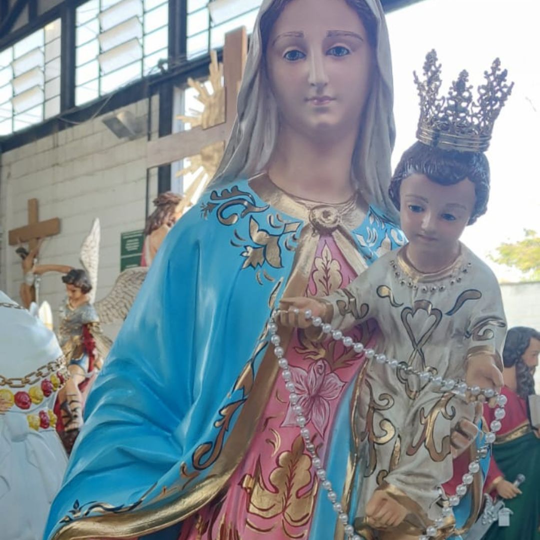 Nossa Senhora do Rosário, Resina, Bordada Policromia, 130cm