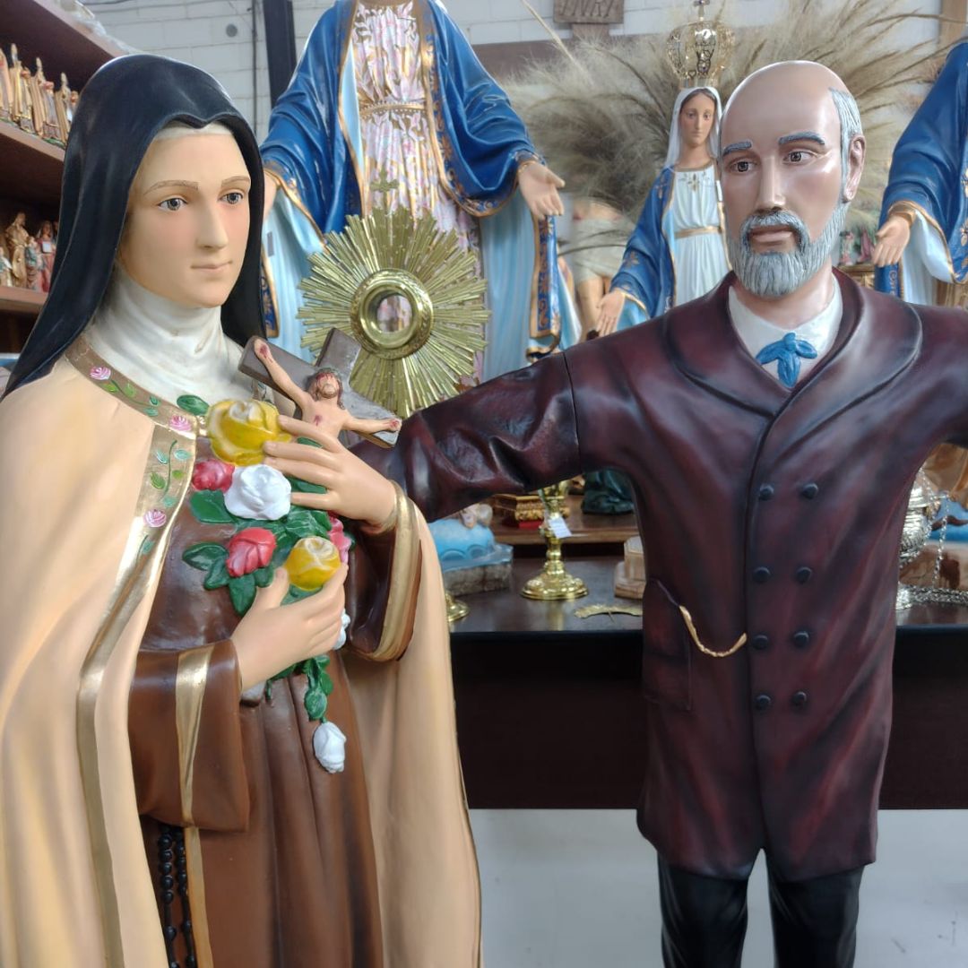 Santa Terezinha e seus pais, Santa Zélia e São Luiz, Resina, 130cm