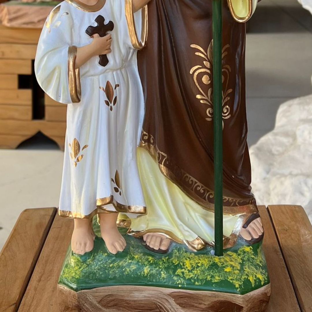 São José com menino Jesus em pé, Resina, 55cm