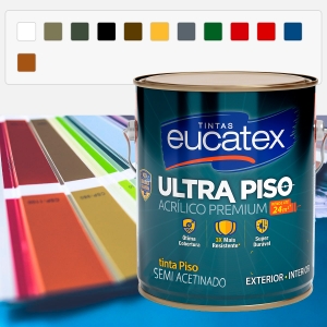 Tinta Acrílica Ultra Piso Premium Semiacetinado 3,6L Eucatex Diversas Cores - Ótima Cobertura, 3x Mais Resistente, Super Durável - Foto 4
