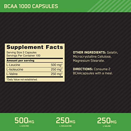 Bcaa 1.000 Mg 200 Capsulas  Optimum Nutrition