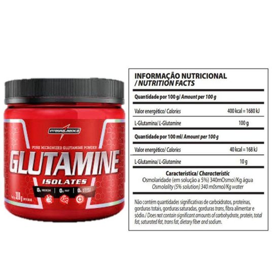 Glutamine Isolates Natural 300g Integralmedica