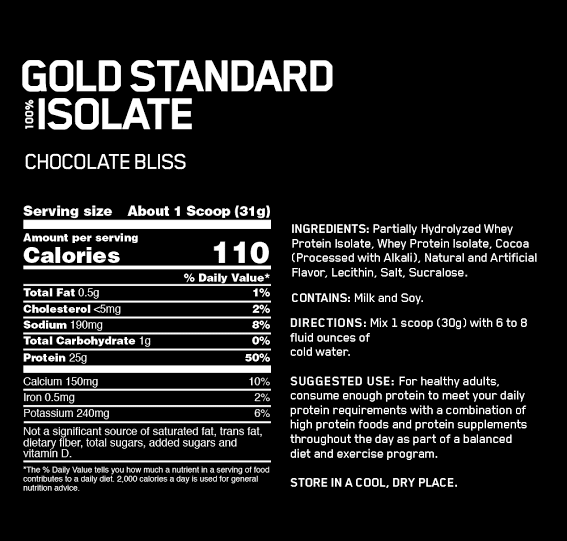 Gold Standard 100% Isolate 2,36g Optimum nutrition
