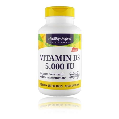 Vitamina D3 5.000 IU 360 Softgels healthy origins