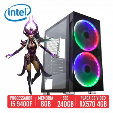 PC Gamer SCAR-L Intel I5 9400F 8GB SSD 240GB RX 570 4GB 500W
