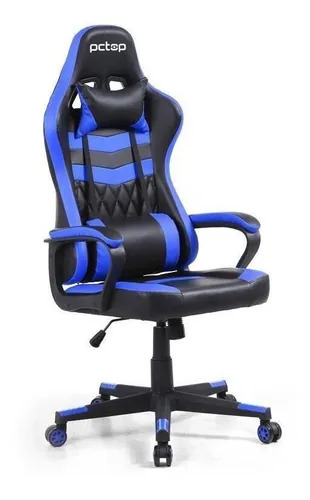Cadeira Gamer PCTOP Elite Preta e Azul - Se1010