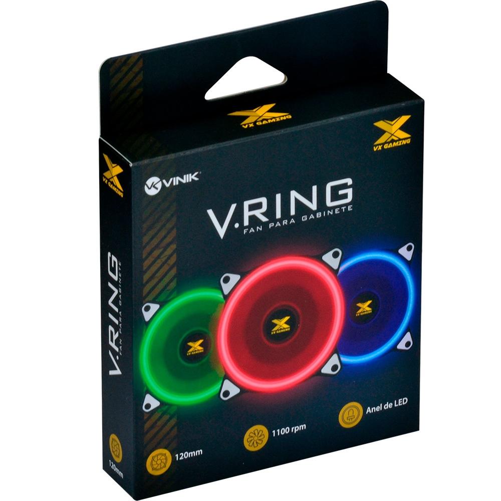 Cooler FAN Vinik VX Gaming V.Ring, 120mm, LED Vermelho - 29564