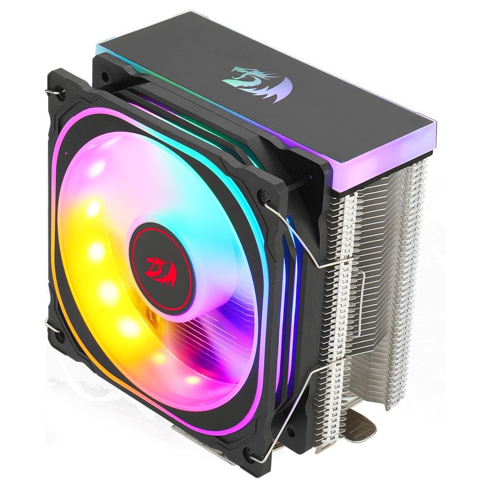 Cooler para Processador Redragon Thor, Iluminação Rainbow, Intel e AMD, 120mm, Preto - CC-9103