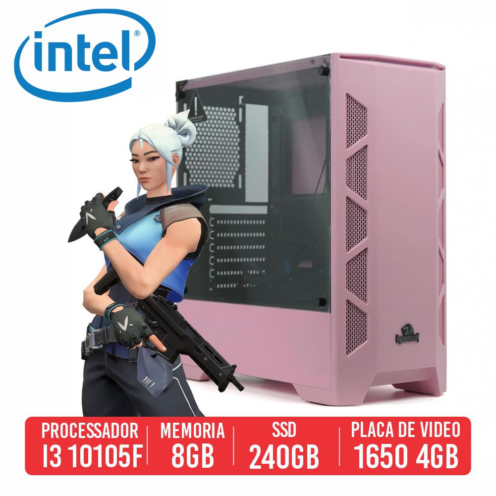 PC Gamer Scar-l Intel I3 10105F, 8GB, SSD 240GB, GTX 1650 4GB, 500W 80 Plus