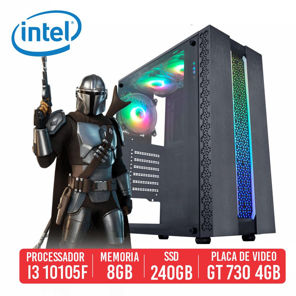 PC Gamer Uzi AMD I3 10105, 8GB, SSD 240GB, GT 730 4GB, 500W