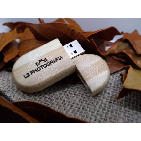 Pendrive de madeira Personalizado MM305 - 8GB, 16GB, 32GB e 64GB