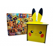Quebra-cabeça Cards Pokemon 90 peças com Caixa Porta Cards Pikachu