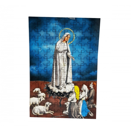 Quebra-cabeça de MDF 120 peças  Nossa Senhora de Fátima e os Pastorinhos