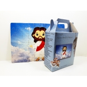 Quebra-Cabeça Infantil Jesus Ressuscitado de  60 peças com Terço