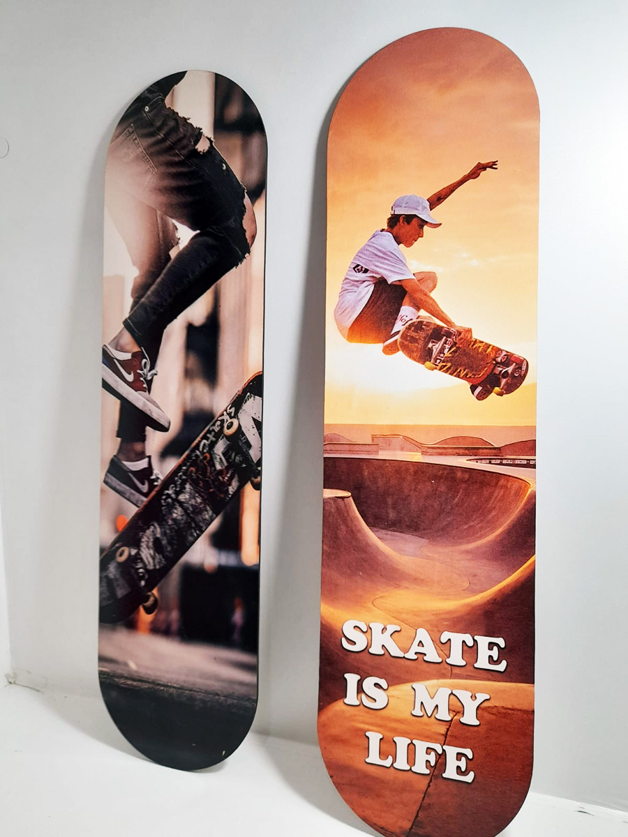 2 Placas Decorativas Shape Skate Lovers + Chaveiro presente