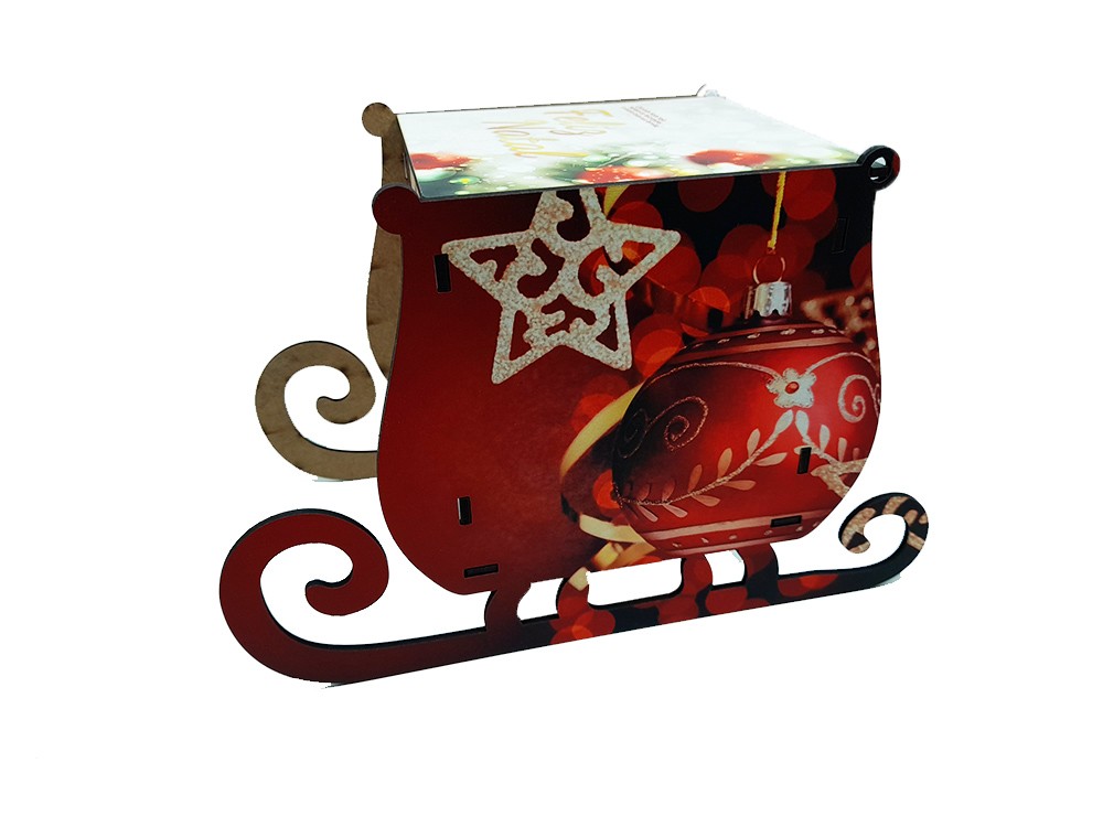 Kit Arvore de natal de MDF personalizada + caixa trenó de presente