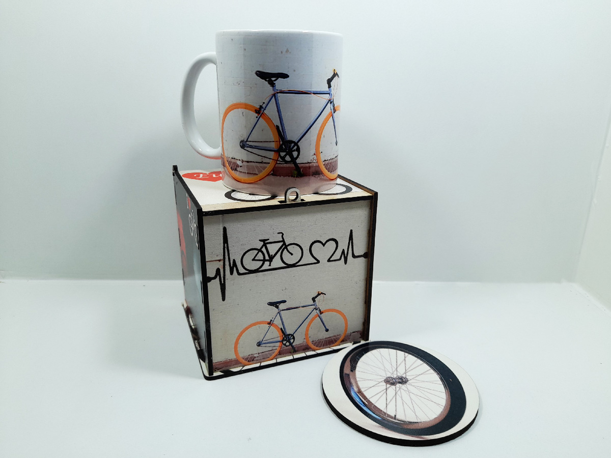 Kit Presente Ciclistas Minha Magrela com caneca e caixa presente