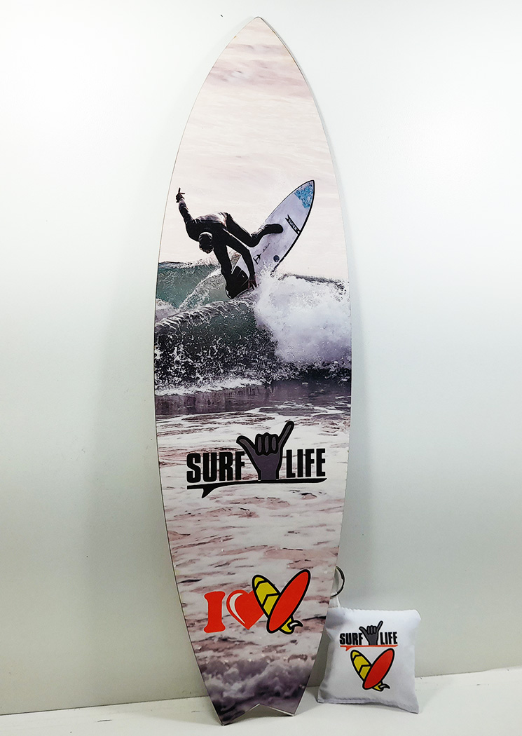 Placa Reta Decorativa Surf Manobra em MDF + chaveiro presente