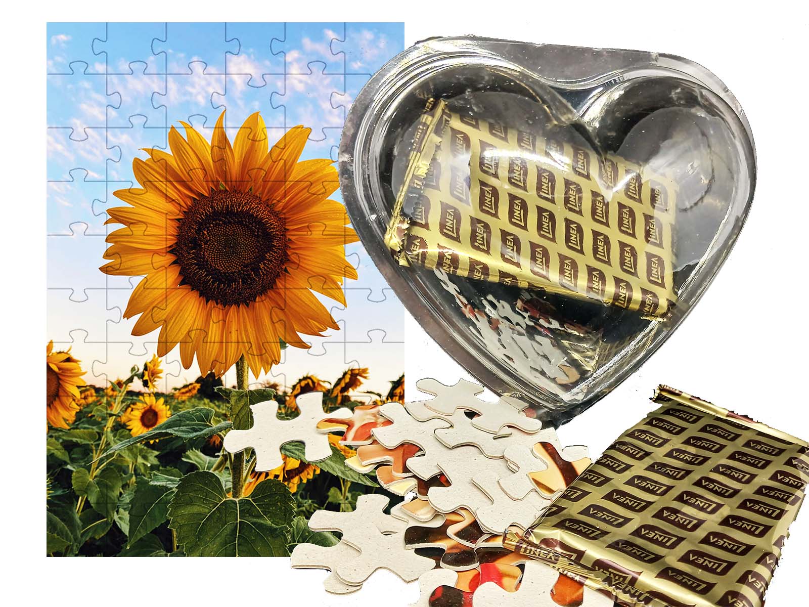 Presente de Páscoa Diet Chocolate para Idosos + 1 Quebra-cabeça Flores de 60 peças