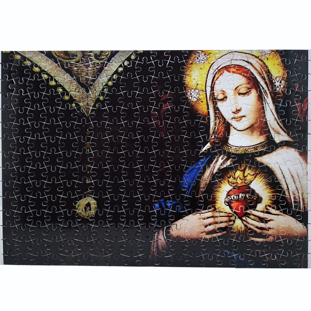 Quebra-Cabeça Religioso Imaculado Coração de Maria de 300 peças + Terço Especial