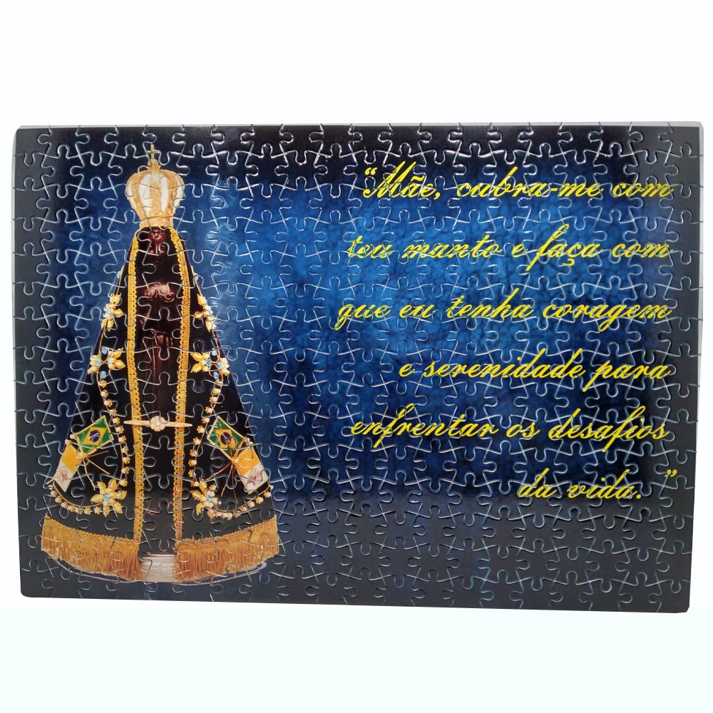 Quebra-Cabeça Religioso Nossa Senhora Aparecida de 300 peças + Terço Especial