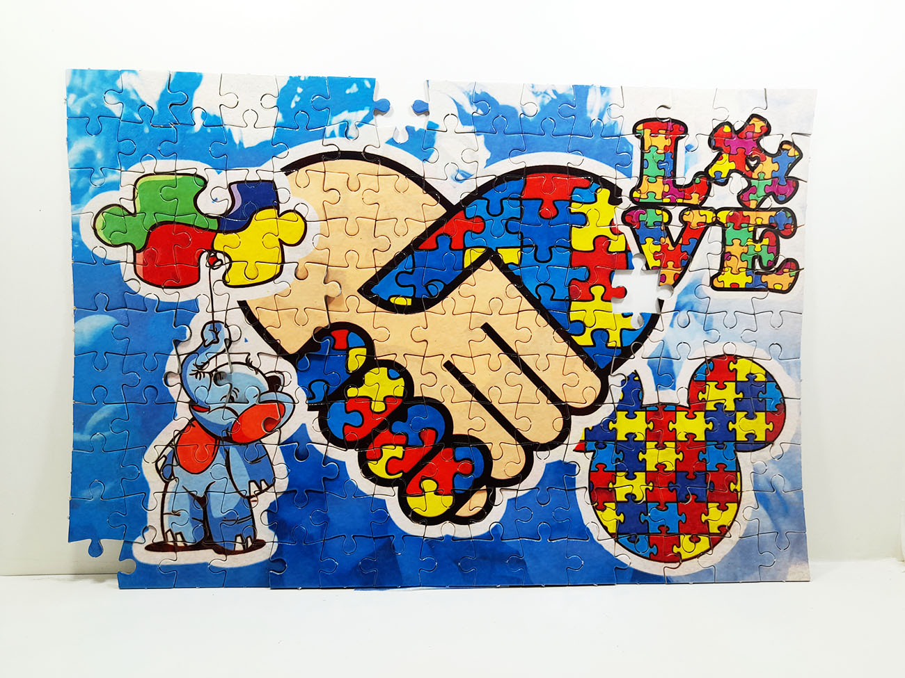 Quebra-cabeças de 120 peças Aperto de Mão para Autistas - Coleção TEA & Amor