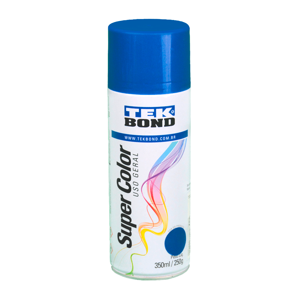 Tinta Spray Super Color Tekbond Azul Uso Geral 350ml