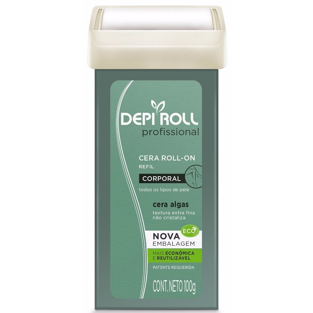 Cera Depilatória Roll-on Depi Roll 100g Algas Verde
