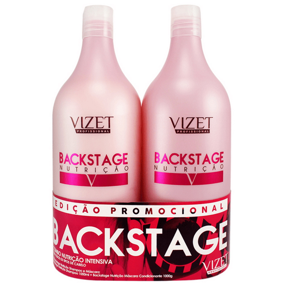 Combo Vizet BackStage Shampoo + Condicionador Nutrição 1 Litro