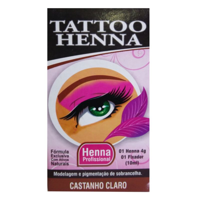Henna para Sobrancelha Tattoo Henna Castanho Claro