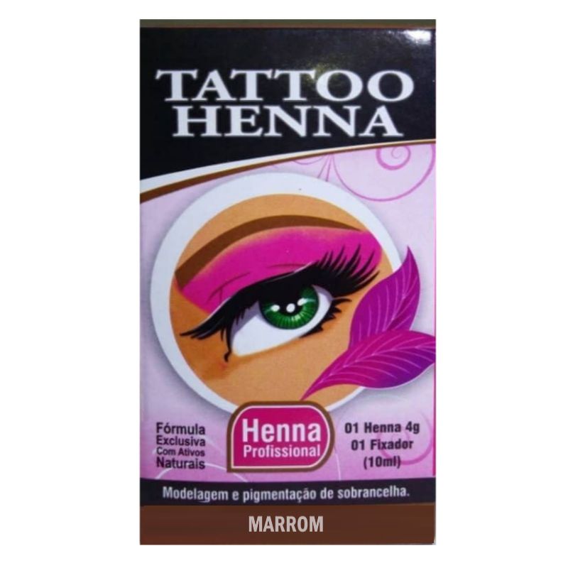 Henna para Sobrancelha Tattoo Henna Marrom