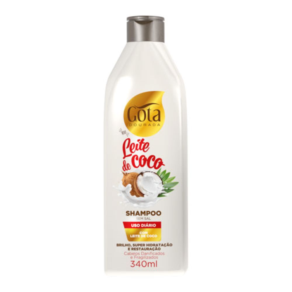 Shampoo Gota Dourada Leite de Coco 340ml