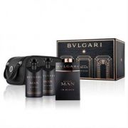 Kit Bvlgari Man In Black - Eau de Parfum - 100ml + Gel de banho 75ml + Pós Barba 75ml + Necessaire