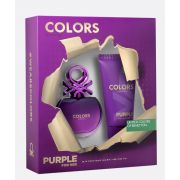 Kit Colors de Benetton Purple 80ml Eau de Toilette Perfume Feminino + Loção Corporal 75ml