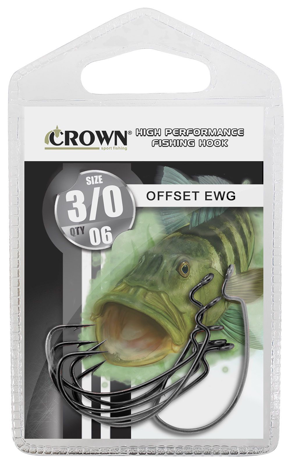 Anzol OffSet EWG - Crown (Pacote C/ 05 Unidades)