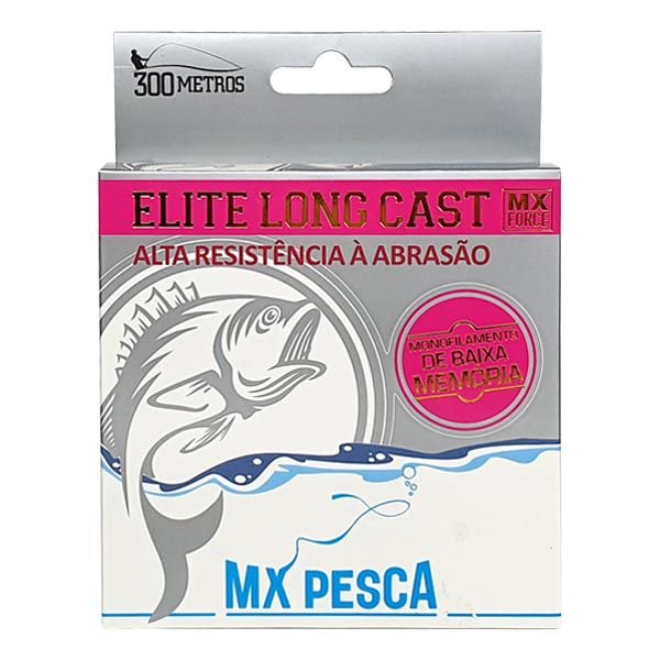 Linha Monofilamento Mx Pesca Elite Long Cast - 300m - Rosa - Mx Pesca