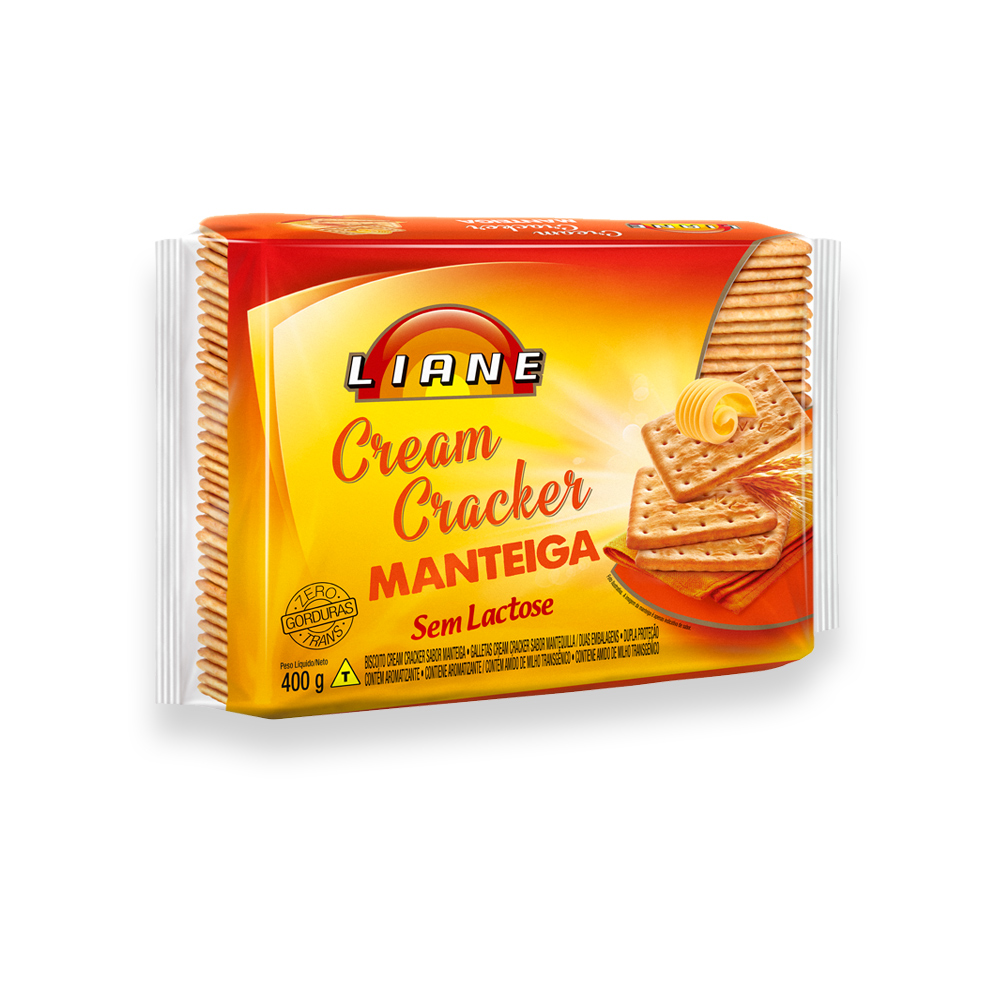 Biscoito Cream Cracker Manteiga Sem Lactose 400g Liane
