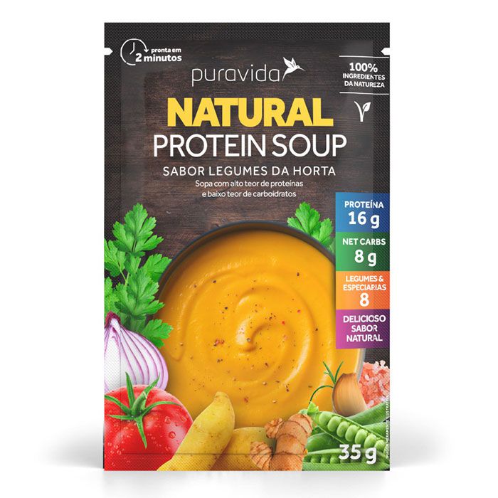 Natural Protein Soup Legumes da Horta 3 Saches de 35g Sopa Proteica - Puravida
