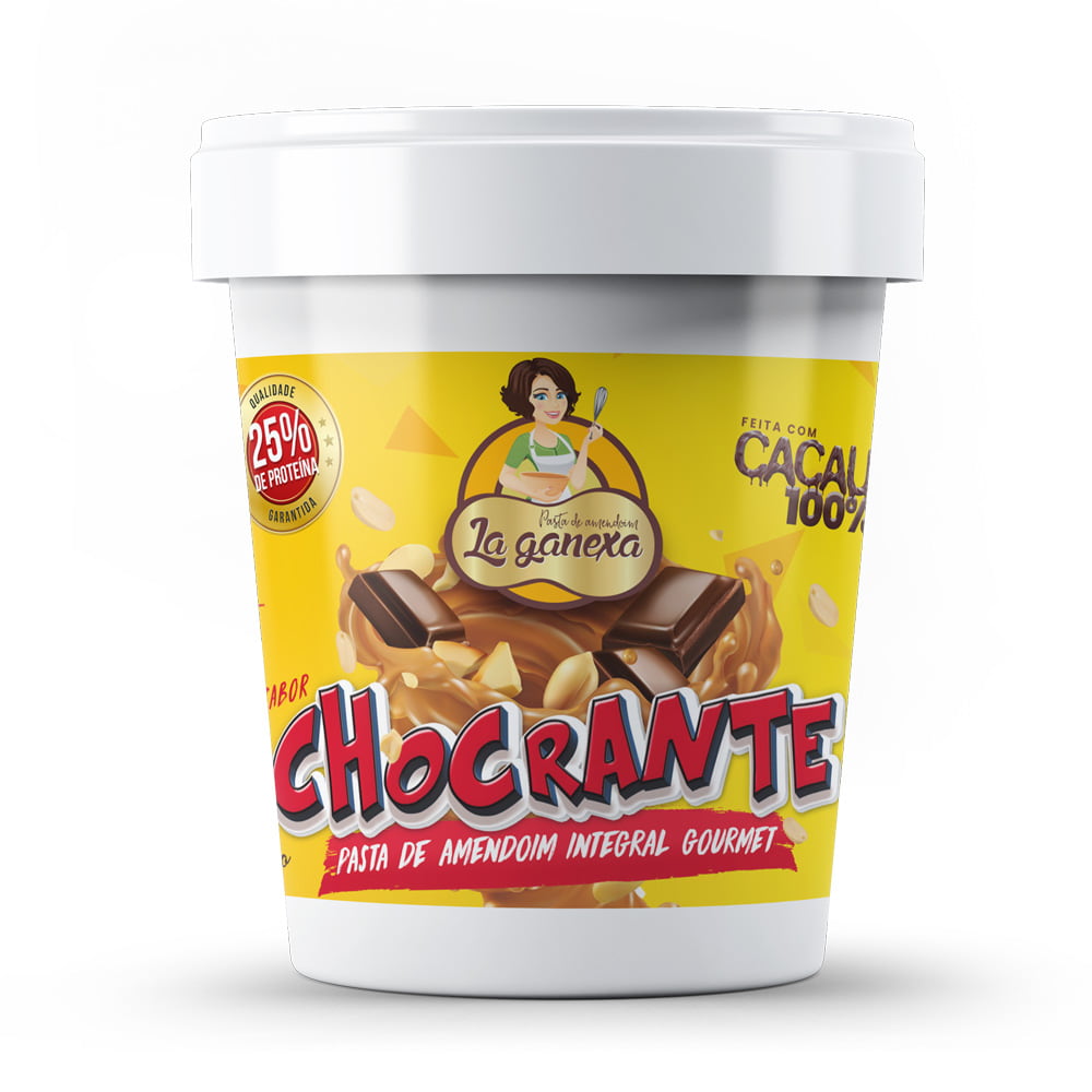 Pasta de Amendoim Chocolate Crocante  com Proteína 1kg La Ganexa