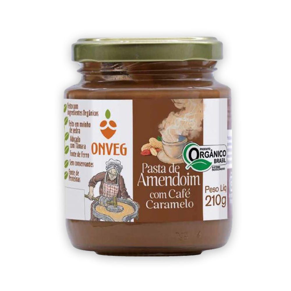 Pasta de Amendoim Orgânico com Café Caramelo 210g Onveg