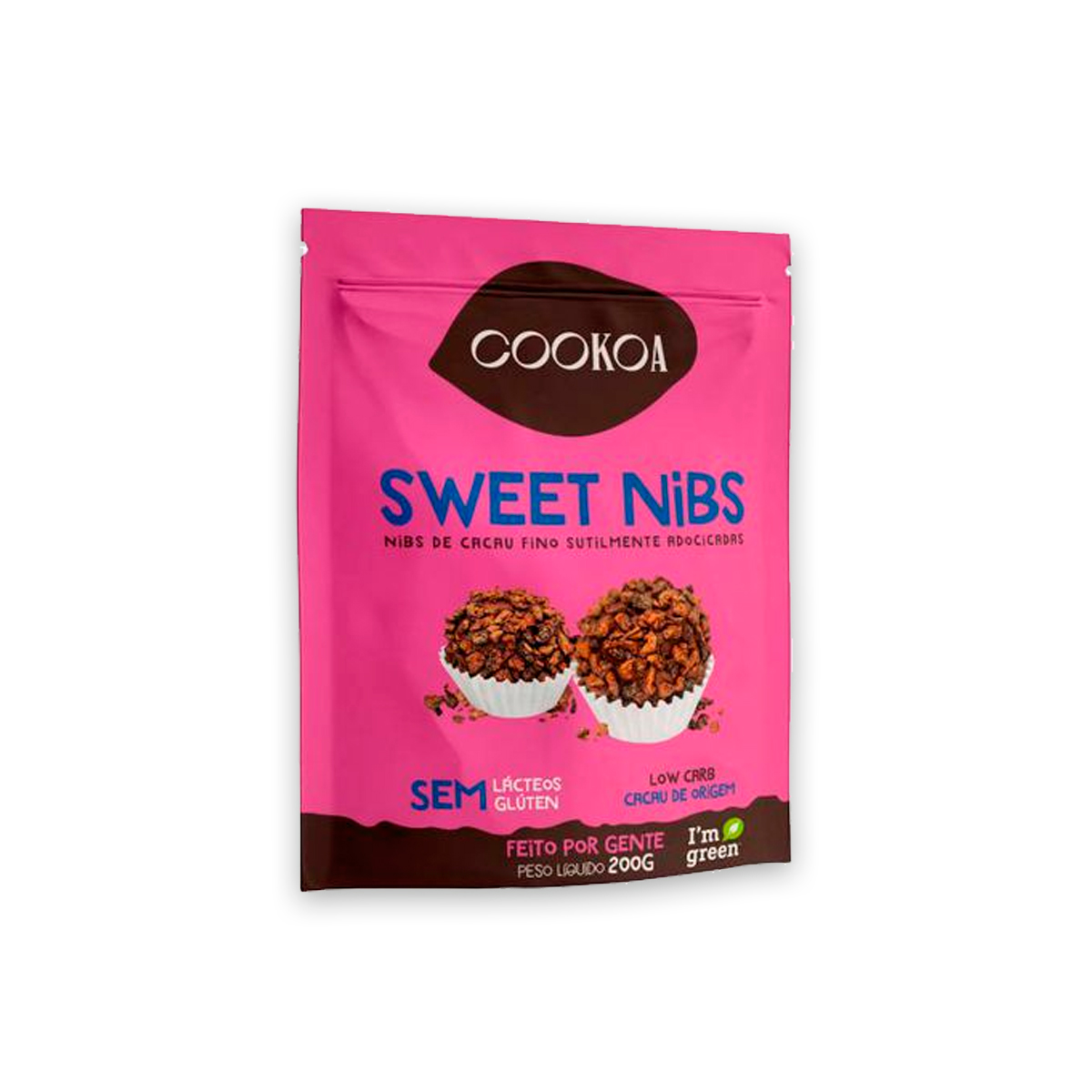 Sweet Nibs de Cacau Fino Levemente Adoçado 200g Cookoa
