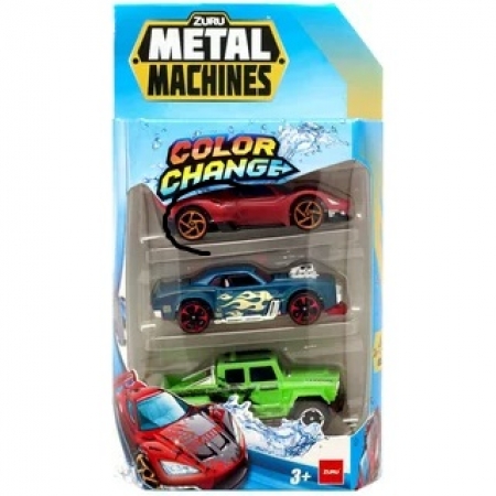 kit com 3 Metal Machines Color Change Sortidos 8716