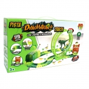 Pista Dinossauro Com Looping E Acessórios 119pçs Dm Toys