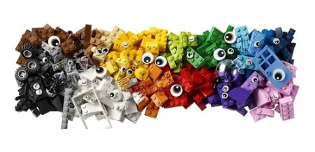 Blocos de Montar Lego Classic Pecas e Olhos 11003 451 peças