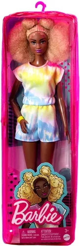 Boneca Barbie Fashionistas 180 Negra Loira Afro Tie Dye