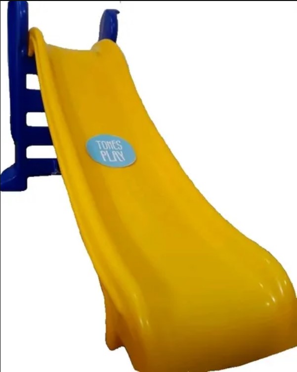 Escorregador médio com 3 degraus Rampa Amarela com Escada azul claro