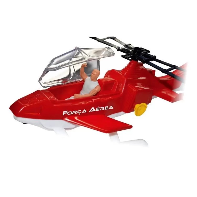 Helicóptero De Resgate Aéreo Vermelho Com Boneco Lider 2320